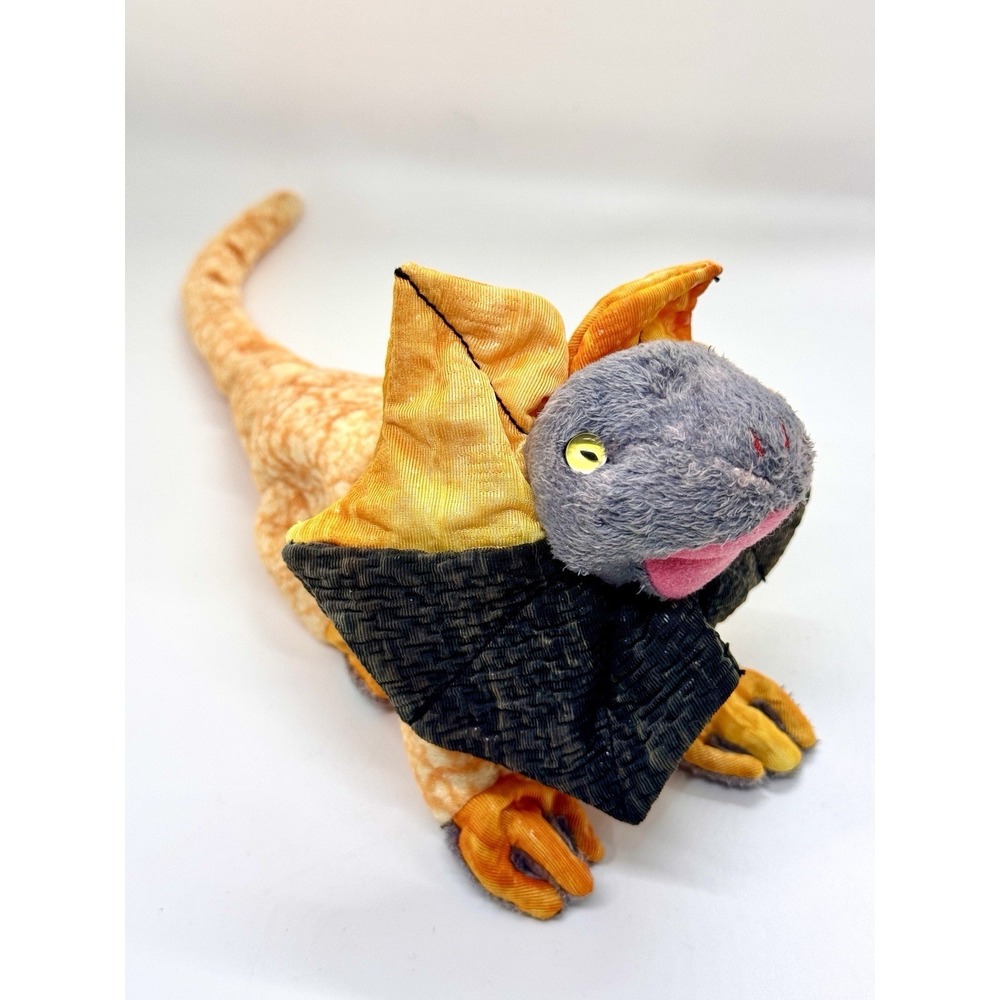 Ty Beanie Baby Slayer Frilled Neck Lizard Orange Grey Plush 2000 Vintage Toy 10"